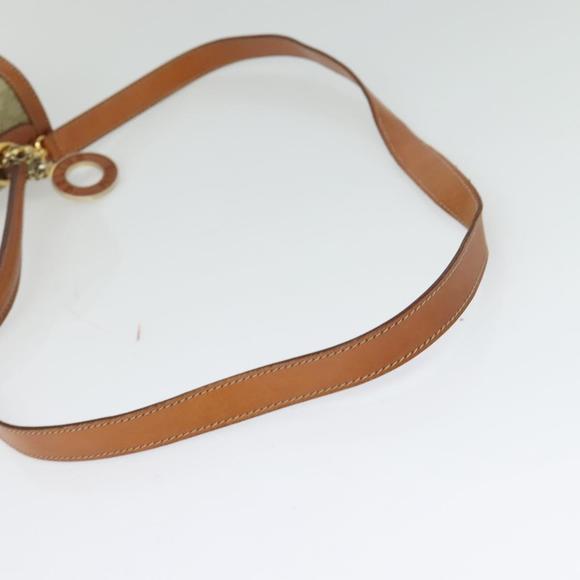 CELINE Macadam Canvas Hand Bag PVC 2way Beige Gold Auth 136202 - Picture 8 of 16